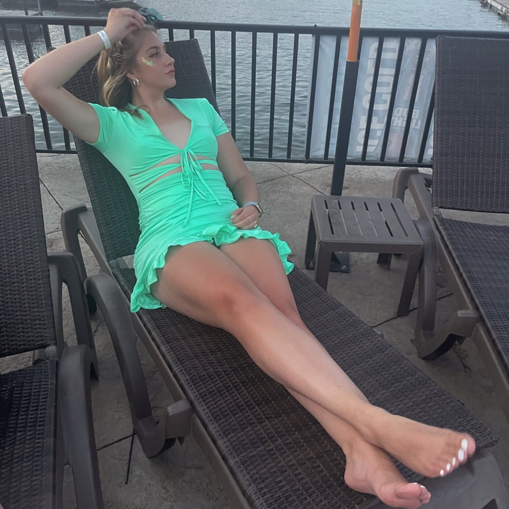 Vibrant Green Ruffled Dress
